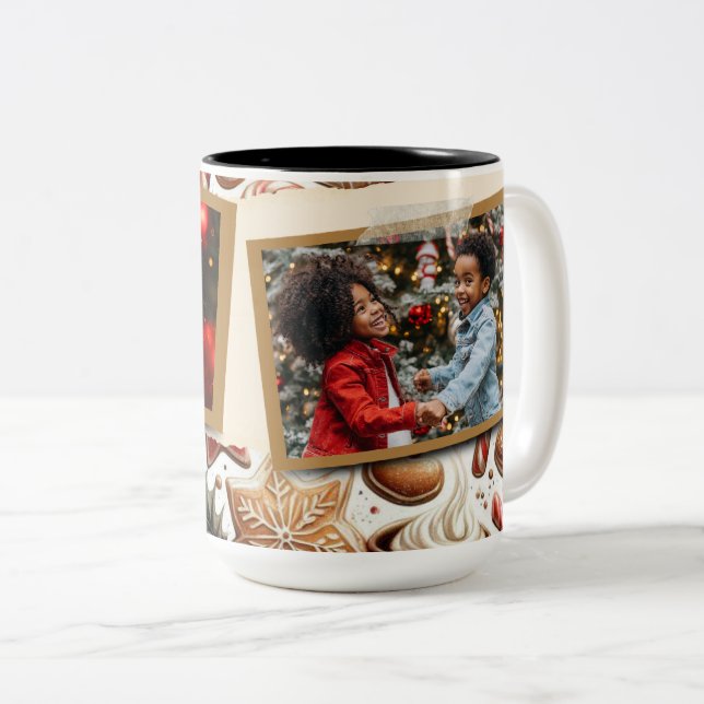 Gingerbrot Weihnachten Weihnachtsgeschenk Zweifarbige Tasse (VorderseiteRechts)
