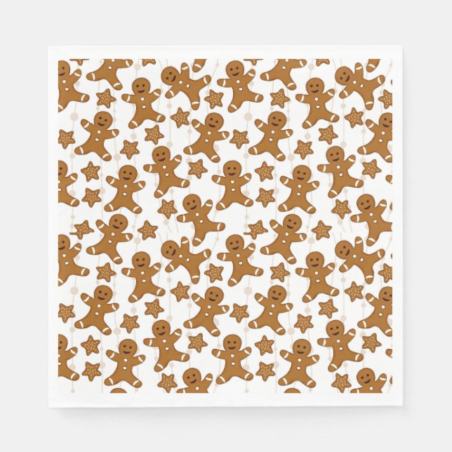 Gingerbrot Weihnachtsbuch Napkins Serviette (Vorderseite)