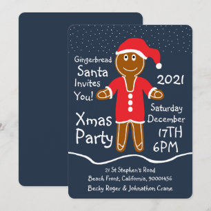 Gingerbrot Weihnachtsfeierliche Party Einladung