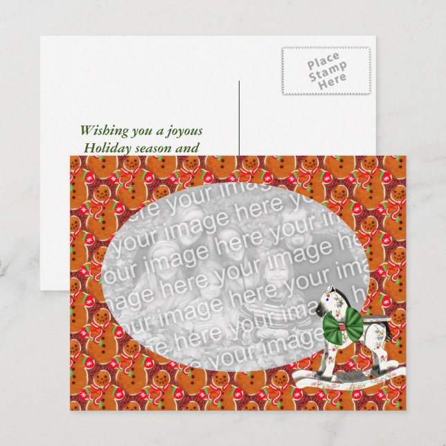 Gingerbrot Weihnachtsfeiertag Foto Postkarte (Vorne/Hinten)