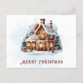 Gingerbrot Weihnachtsfeiertag im Haus Postkarte