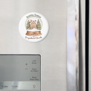 Gingerbrot Weihnachtsfeiertag im Haus Snow Globe Magnet