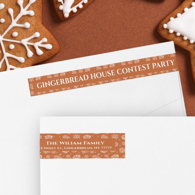 Gingerbrot Weihnachtsfeiertage Rücksendeadresse (This address label is a must-have if you're organizing a Gingerbread House Competition. Buy it now!)