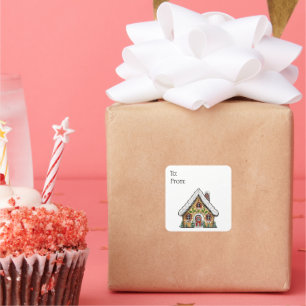 Gingerbrot Weihnachtsgeschenk Weihnachtsgeschenk A Quadratischer Aufkleber