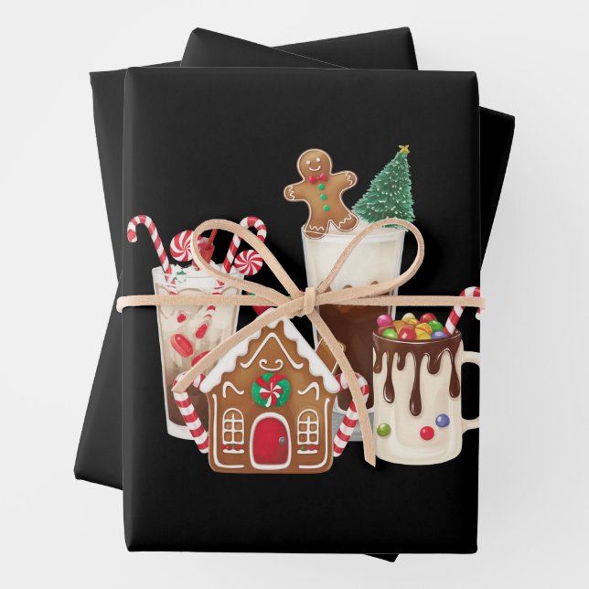 Gingerbrot Weihnachtskaffee Lover Weihnachtsgesche Geschenkpapier Set (Beispiel)