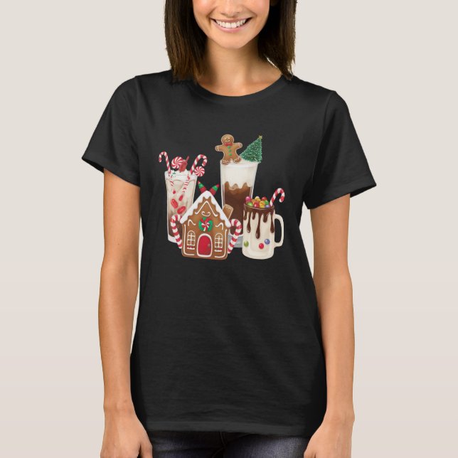 Gingerbrot Weihnachtskaffee Lover Weihnachtsgesche T-Shirt (Vorderseite)