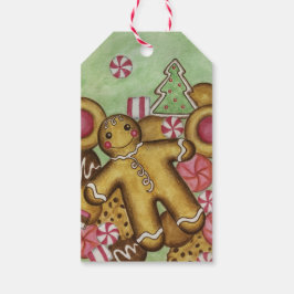 Gingerbrot Weihnachtskekse Weihnachtsgeschenke Tag Geschenkanhänger