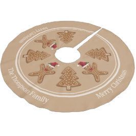 Gingerbrot Weihnachtskeksformen mit Text Polyester Weihnachtsbaumdecke
