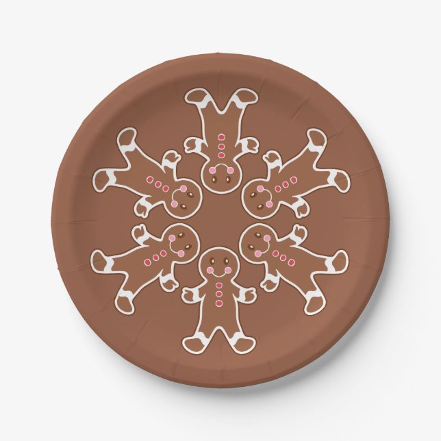 Gingerbrot Weihnachtspapier-Teller Pappteller (Vorderseite)