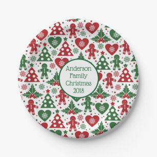 Gingerbrot Weihnachtspapierplatte Pappteller