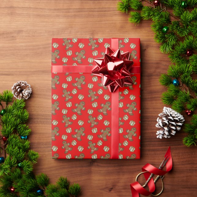 Gingerbrot Weihnachtswrapping Paper Geschenkpapier (Feiertagsgeschenk)