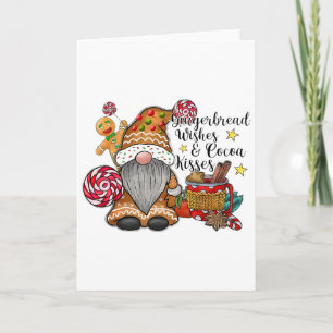 Gingerbrot Wünsche und Kakao Kisses Gnome Christma Karte