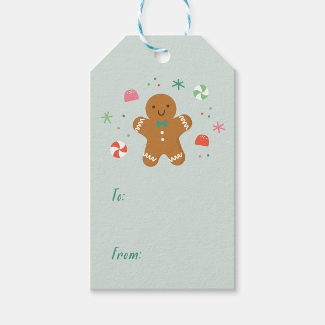 Gingerbrot wünscht Geschenkmarke Geschenkanhänger (Vorderseite)