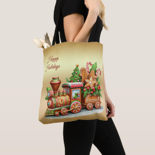 Gingerbrot Zug Holiday Tote Bag Tasche