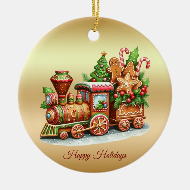 Gingerbrot Züge Holiday Ornament (Vorne)