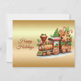 Gingerbrot Züge Holiday Postkarte