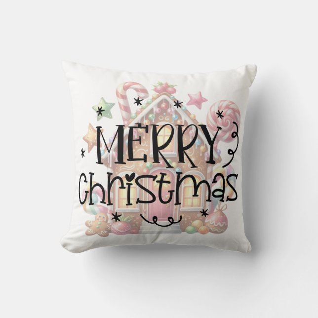 Gingerbrothaus Weihnachten Kissen (Vorderseite)
