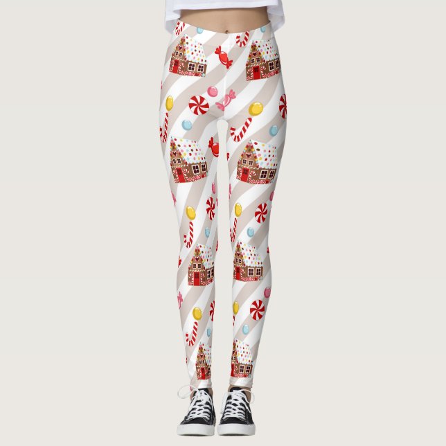 Gingerbrothaus Weihnachten Leggings (Vorderseite)
