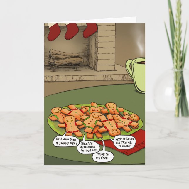 Gingerpain de Noël Hommes Carte de voeux (Devant)