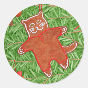 GINGERPREAD KITTY Stickers petits ronds