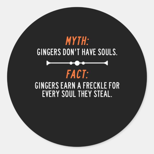 Gingers Redheads Red Hair Redhead Ginger Geschenk Runder Aufkleber (Vorderseite)