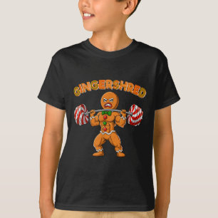 Gingershred Bodybuilder Lustiger Lebkuchenmann Wei T-Shirt