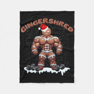 Gingershred Funny Gingerbread Man Gym Bodybuilding Fleecedecke