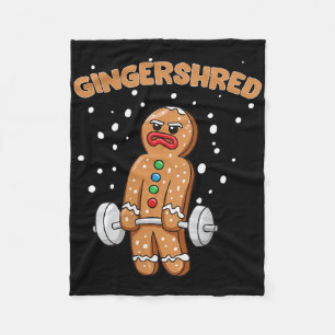 Gingershred Funny Gingerbread Man Gym Bodybuilding Fleecedecke