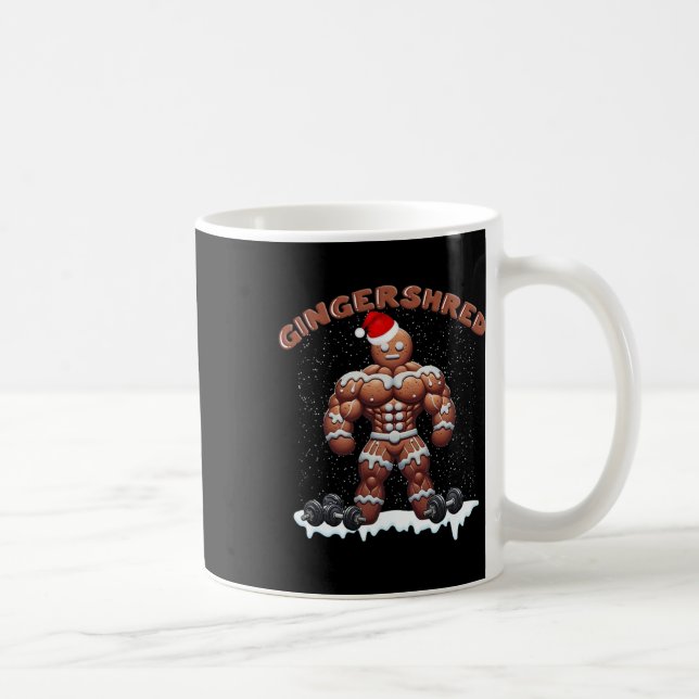 Gingershred Funny Gingerbread Man Gym Bodybuilding Kaffeetasse (Rechts)