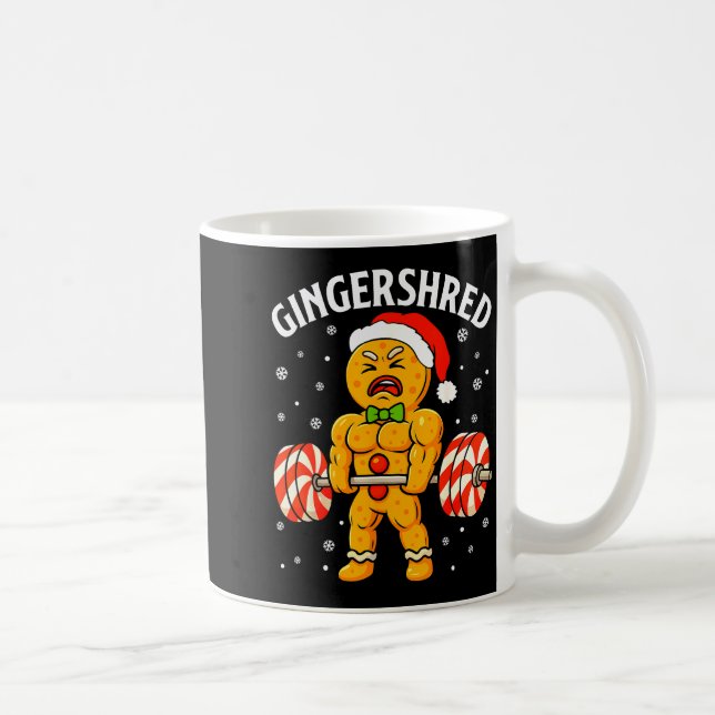Gingershred Funny Gingerbread Man Gym Bodybuilding Kaffeetasse (Rechts)