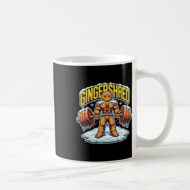 Gingershred Funny Gingerbread Man Gym Bodybuilding Kaffeetasse (Rechts)