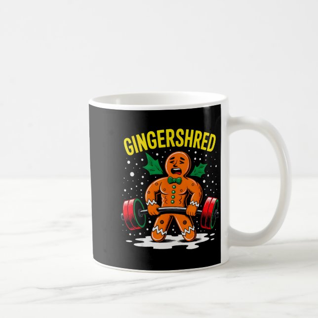 Gingershred Funny Gingerbread Man Gym Bodybuilding Kaffeetasse (Rechts)