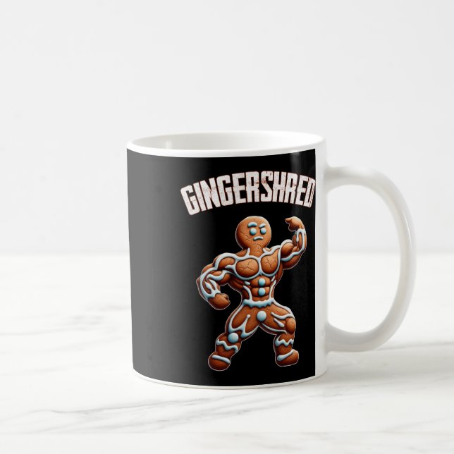 Gingershred Funny Gingerbread Man Gym Bodybuilding Kaffeetasse (Rechts)