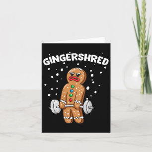 Gingershred Funny Gingerbread Man Gym Bodybuilding Karte