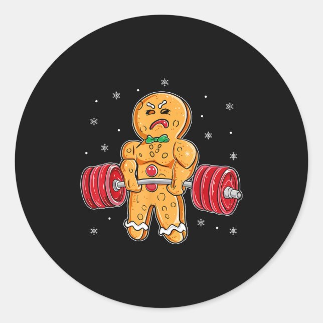 Gingershred Funny Gingerbread Man Gym Bodybuilding Runder Aufkleber (Vorderseite)