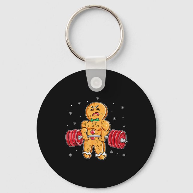 Gingershred Funny Gingerbread Man Gym Bodybuilding Schlüsselanhänger (Vorderseite)