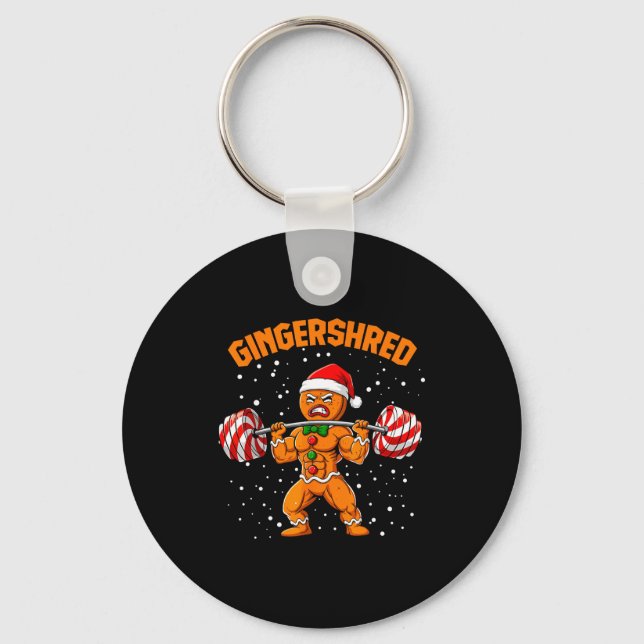 Gingershred Funny Gingerbread Man Gym Bodybuilding Schlüsselanhänger (Vorderseite)