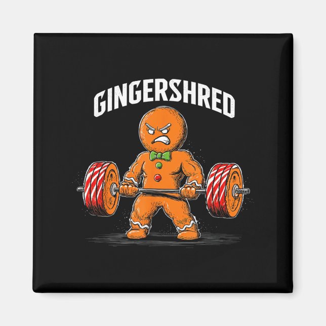 Gingershred Gingerbread Christmas Workout Gym Ging Magnet (Vorne)