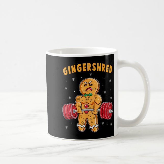 Gingershred Lustiger Gingerbread Mann Gym Bodybuil Kaffeetasse (Rechts)