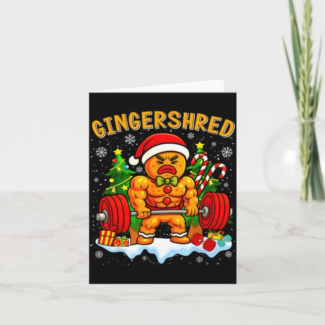 Gingershred Lustiger Lebkuchenmann Gym Bodybuildin Karte (Vorderseite)