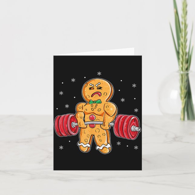 Gingershred Lustiger Lebkuchenmann Gym Bodybuildin Karte (Vorderseite)