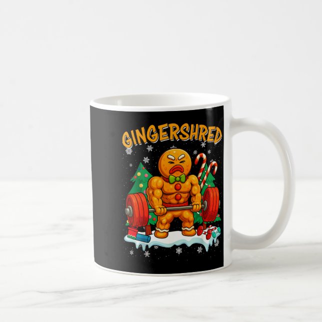 Gingershred Lustiger Lebkuchenmann-Gym-Körperbildu Kaffeetasse (Rechts)