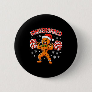 Gingershred Lustiger Weihnachtsmann Gym Fitness Button