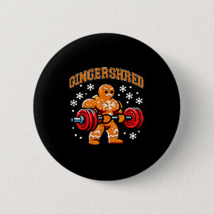Gingershred Lustiger Weihnachtsmann Gym Fitnessstu Button