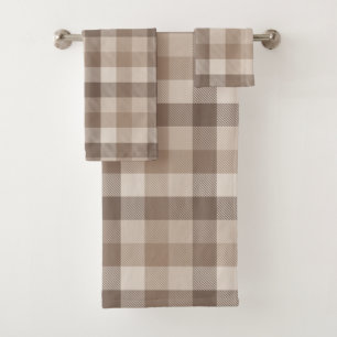 Gingham à carreaux marron clair Terre Neutre