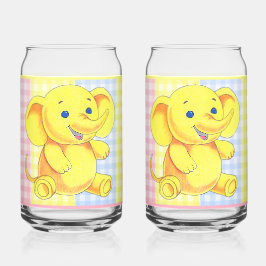 Gingham Animal Soda Glass Dosenglas