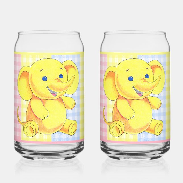Gingham Animal Soda Glass Dosenglas (Vorderseite)