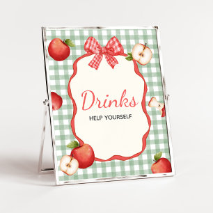 Gingham Apfel unserer Eye Baby Shower Drinks Schil Poster
