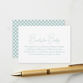 Gingham aquamarine einfache niedliche Babybäume Begleitkarte