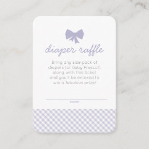 Gingham Babydusche lila Windel Gewinnspiel Begleitkarte
